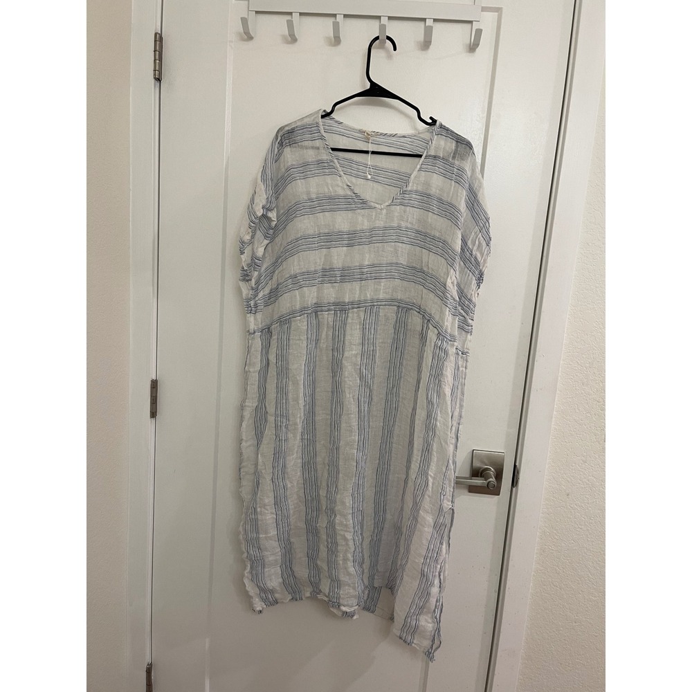 Organic Linen Eileen Fisher Gauzy Tunic Swimsuit Coverup Beachy Coastal